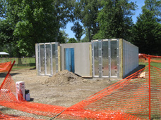 Concrete foundation and floor for North East public park restroom.